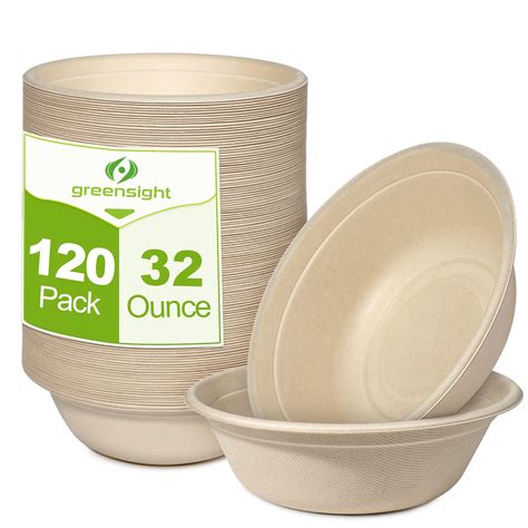 Oz Large Paper Bowls Disposable Pack Heavy Duty Bowls For Hot