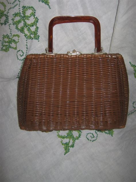 Vintage S Mr Jonas Straw Handbag Purse Retro Chic Gem