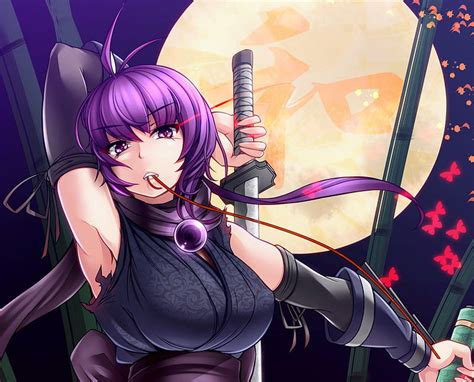 Anime Girl With White Hair And Purple Eyes Sword