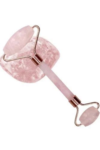 Gemstone Pink Rose Quartz Face Massage Roller 4 Fully Safe Packing