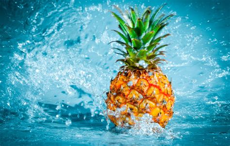 Wallpaper water, fruit, pineapple images for desktop, section еда ...