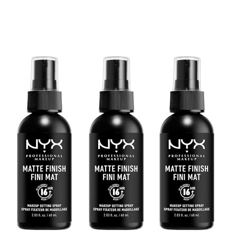 NYX Professional Makeup Matte Setting Spray X 3 LOOKFANTASTIC