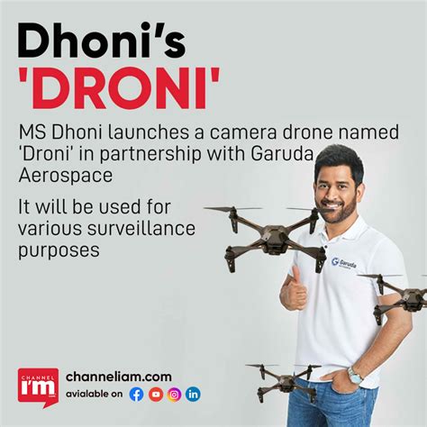 Ms Dhoni Launches A Camera Drone Named Droni In Partnership With