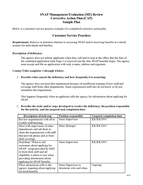 Corrective Action Plan Letter Infoupdate Org