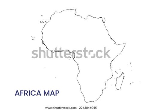 High Detailed Map Africa Outline Map Stock Vector (Royalty Free ...