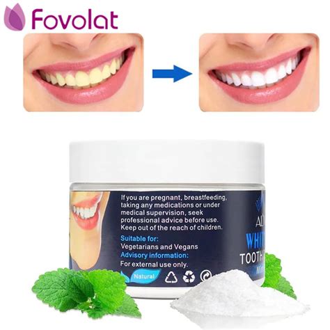 70g Mint Teeth Whitening Bamboo Charcoal Powder Anti Allergic Yellow