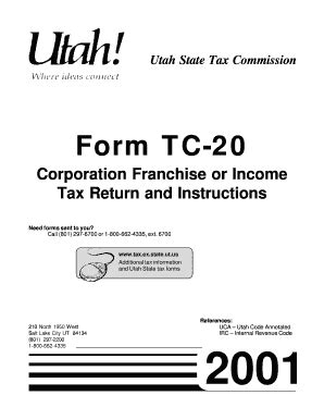 Fillable Online Tax Utah Tc Instructions Utah State Tax