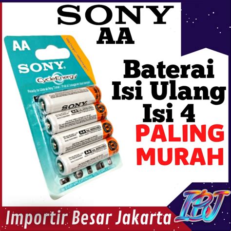 Jual Cod Baterai Aa Sony Mah Isi Cas Rechargeable Recharge