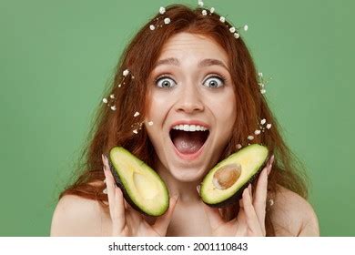 Beautiful Excited Shocked Half Naked Topless Stock Photo 2001110843