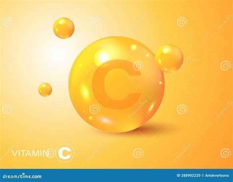 Vitamin Gold Shining Pill Capsule Icon Ascorbic Acid Shining Golden