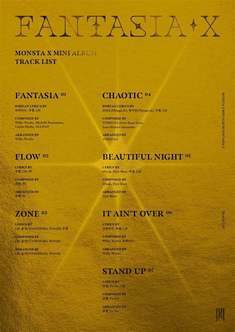 Monsta X Drops Tracklist For Fantasia X Mini Album Including Seven