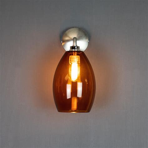 Amber Glass Bertie Bathroom Wall Light Glow Lighting