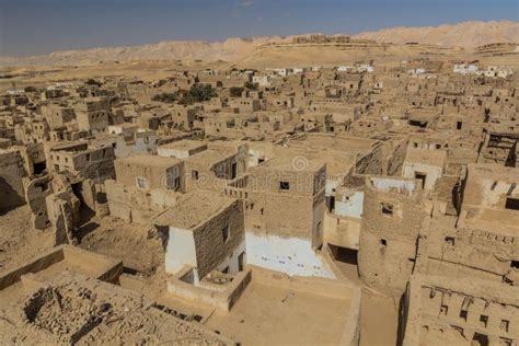 Aerial View Of Al Qasr Village In Dakhla Oasis Egy Stock Photo Image