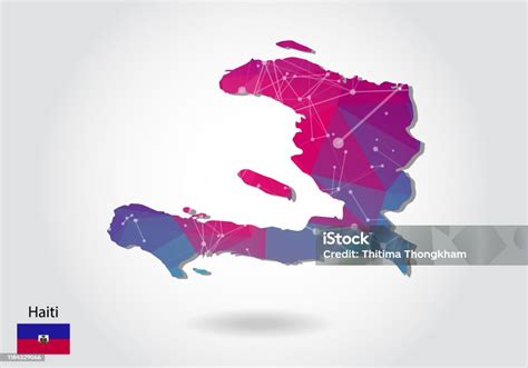 Vector Polygonal Haiti Map Low Poly Design Map Made Of Triangles On