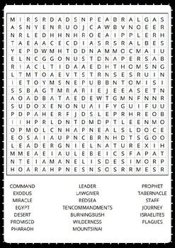 Moses Word Search Puzzle No Prep Activity Worksheet Morning Work By Mr Ure