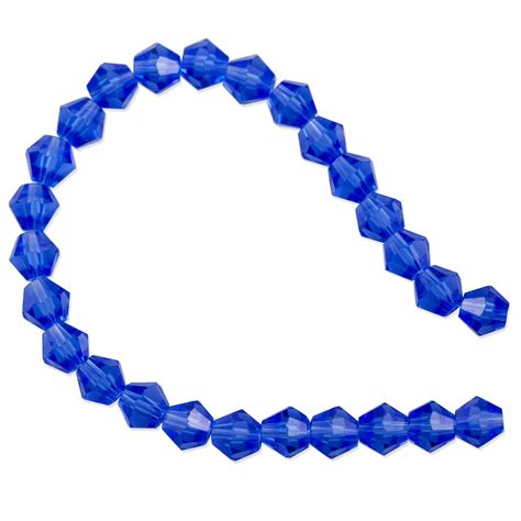 Valued Faceted Bicone Mm Sapphire Crystal Beads Strand