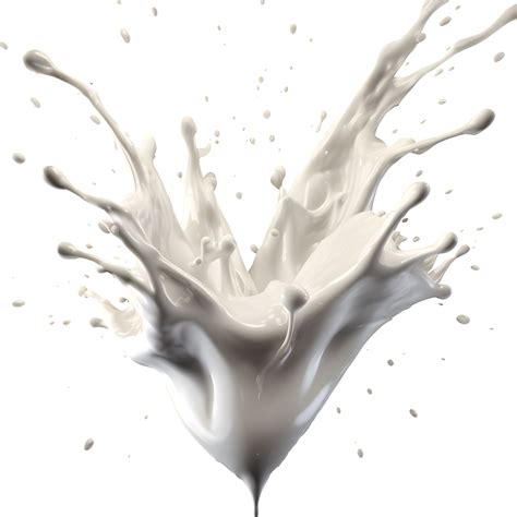 AI Generated Milk Splash 3d Render Transparent Background High Quality