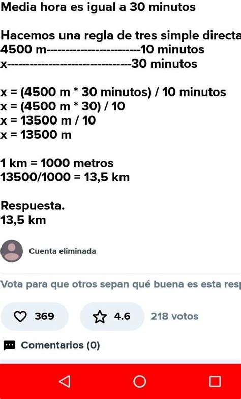 Un deportista recorre 4 500m en 10 minutos Cuántos km recorre en media