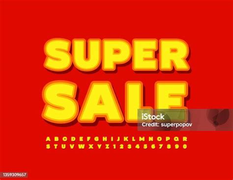 Vector Advertising Banner Super Sale Kumpulan Modern Huruf Dan Angka