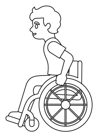 Coloriage Homme En Fauteuil Roulant Manuel Emoji Coloriages The Best