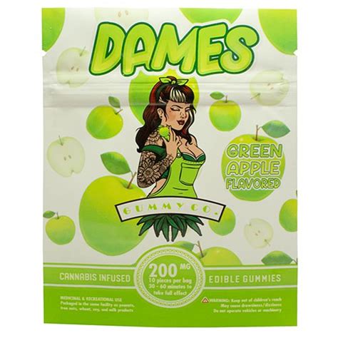 Dames Gummy Co SOUR Green Apple 200mg THC Top Shelf Shrooms