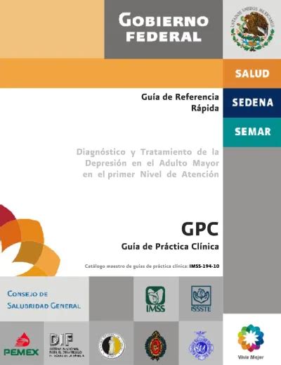 Gu A De Pr Ctica Cl Nica Gpc Diagn Stico Y Tratamiento De La Depresi N