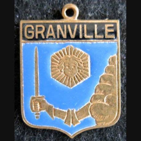 insigne blason en émail de la ville de Granville 22 x 30 mm