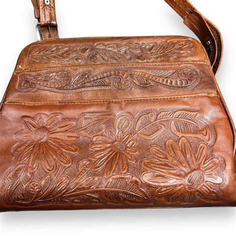 Hand Tooled Leather Shoulder Bag Gem