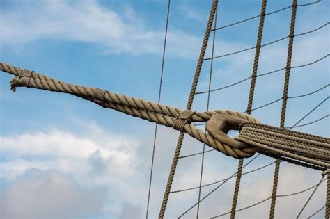 Premium Photo Sail Ship Shrouds Detail On Sky