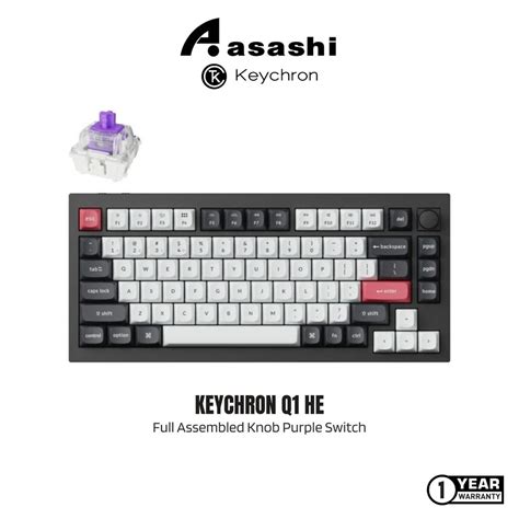 Keychron Q He Ansi Layout Key Full Assembled Knob Purple Rgb Hot Swap Bt Ghz Wired