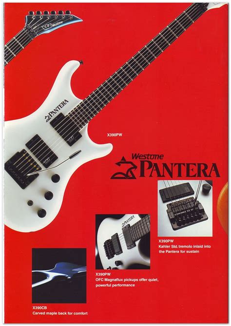 1986 Pantera Catalogue Westone Guitars The Home Of Westone