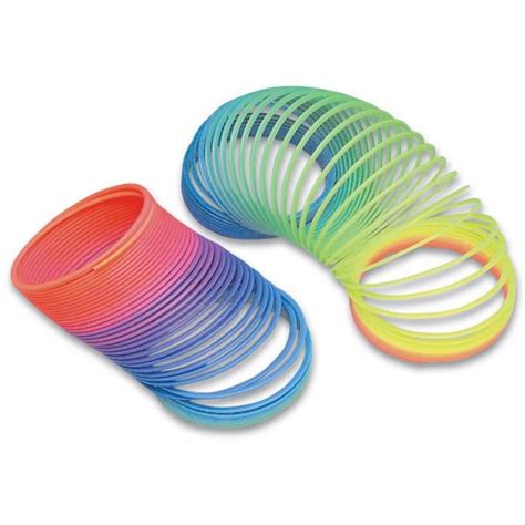 9 Rainbow Coil Spring Toys Plastic Magic Spring Slinky Toy