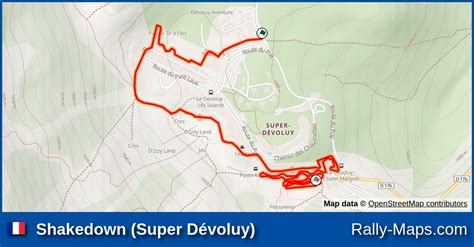 Shakedown Super Dévoluy stage map Rallye National Hivernal du