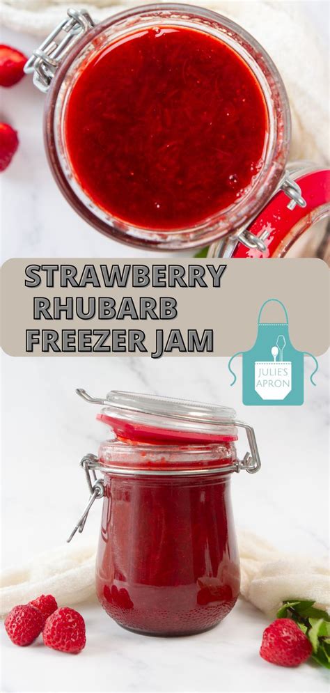 Strawberry Rhubarb Freezer Jam Recipe Rhubarb Freezer Jam Rhubarb Jam Recipes Easy Jam Recipes