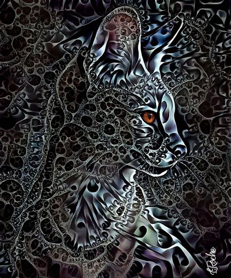 Serval Plata Mix Media On Panel 70 X Digital Arts By L Roche