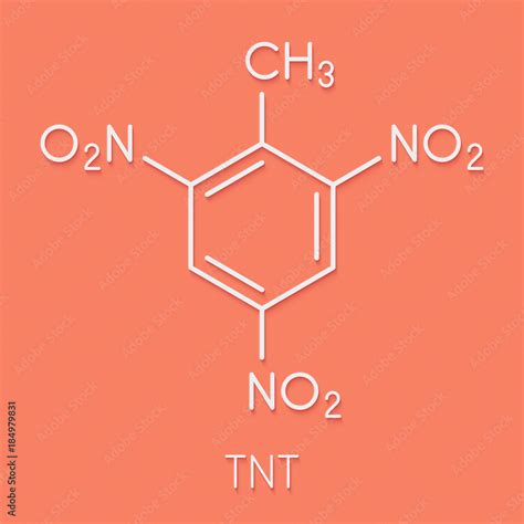 Trinitrotoluene TNT High Explosive Molecule Skeletal Formula Stock