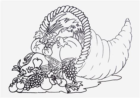 Cornucopia Coloring Sheet