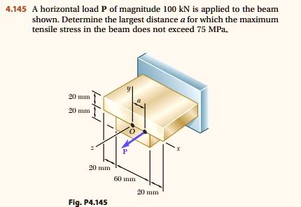 SOLVED 4 145 A Horizontal Load P Of Magnitude 100 KN Is Applied To The