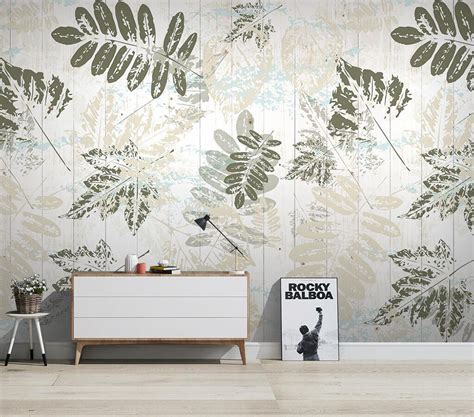 Custom Wallpaper Mural Leaf Plant Background Wallcovering Bvm Home