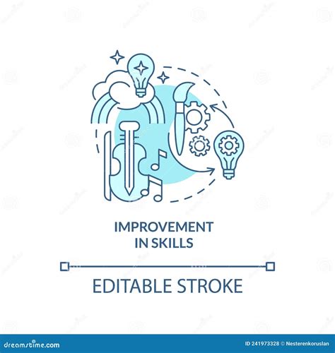 Improvement In Skills Turquoise Concept Icon Stock Vector