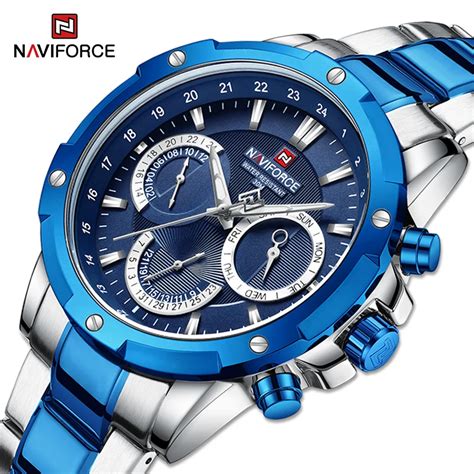 Naviforce Moda Rel Gio De Pulso Para Homens Luxo De Alta Qualidade A O