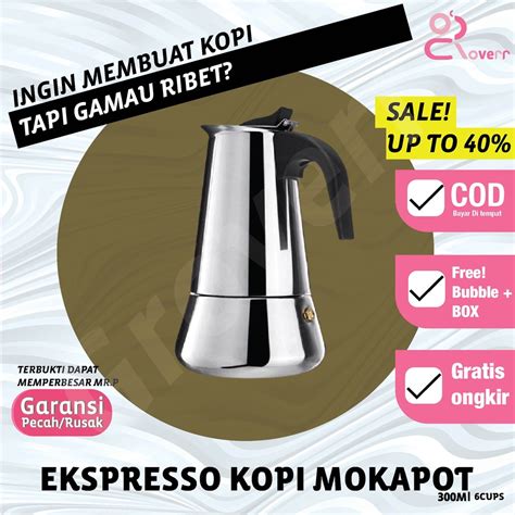 Jual Alat Mesin Teko Pembuat Kopi Espresso Mokapot Moka Pot Cofee Coffe