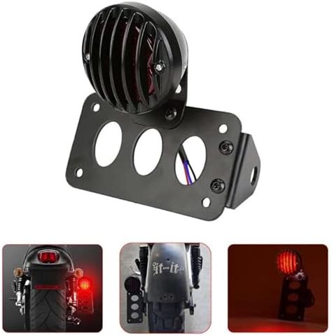 Natgic Luz Trasera Luz Roja Led De V Para Motocicleta Con Soporte De