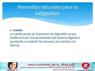 Top 10 remedios naturales para la indigestión PPT