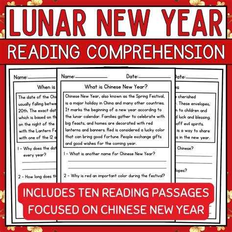 Chinese New Year Reading Comprehension Passages And Questions Made By