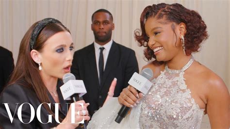 Halle Bailey Channels Ariel On The Met Red Carpet Met Gala With