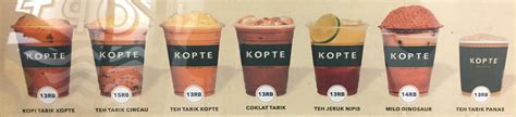 Harga Menu Kopte Kopi Teh Terbaru Di Jakarta Jakarta