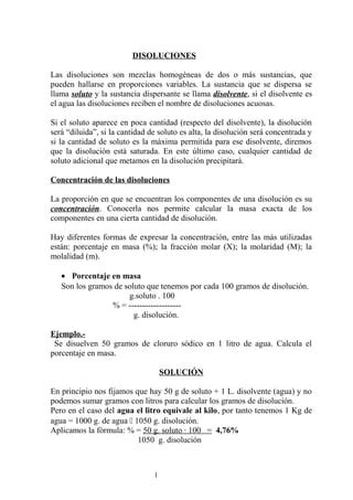 Disoluciones 1º bac resueltos PDF Descarga Gratuita