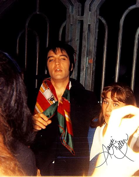 Elvis Reaching Out To The Audience Live On Stage At The International