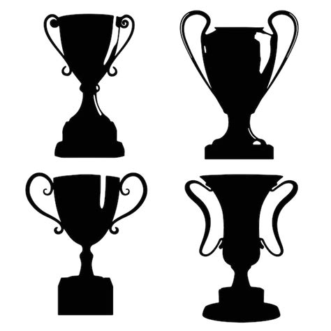 Premium Vector Award Trophy Cup Silhouette Icon Set Vector Design